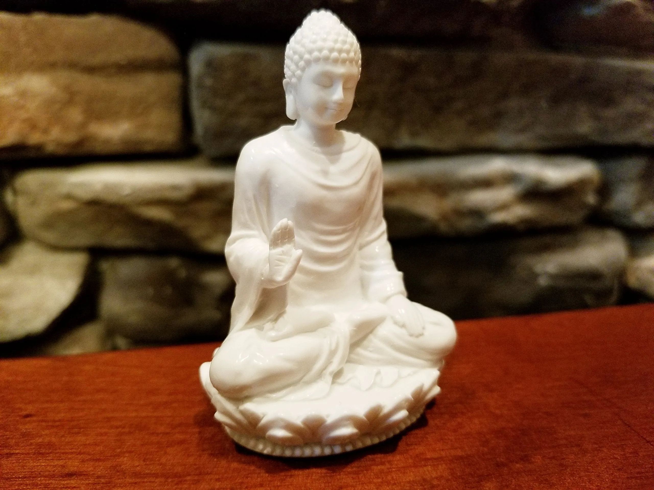 SrI Krishna Culture- Buddha Statue/Idol In Meditation Pose-Height-3 Inches-Resin-Marble Look-Car and Home