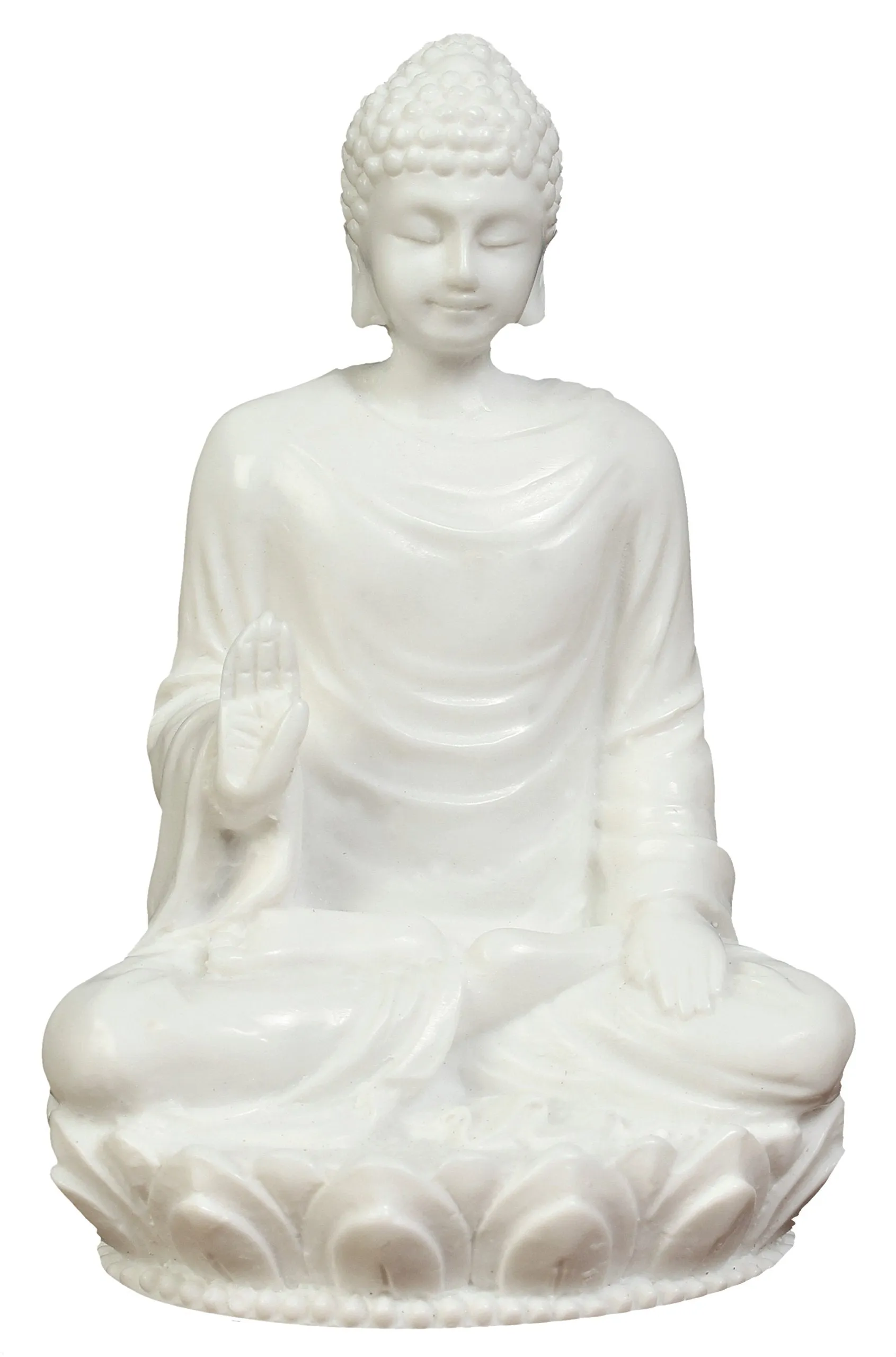 SrI Krishna Culture- Buddha Statue/Idol In Meditation Pose-Height-3 Inches-Resin-Marble Look-Car and Home