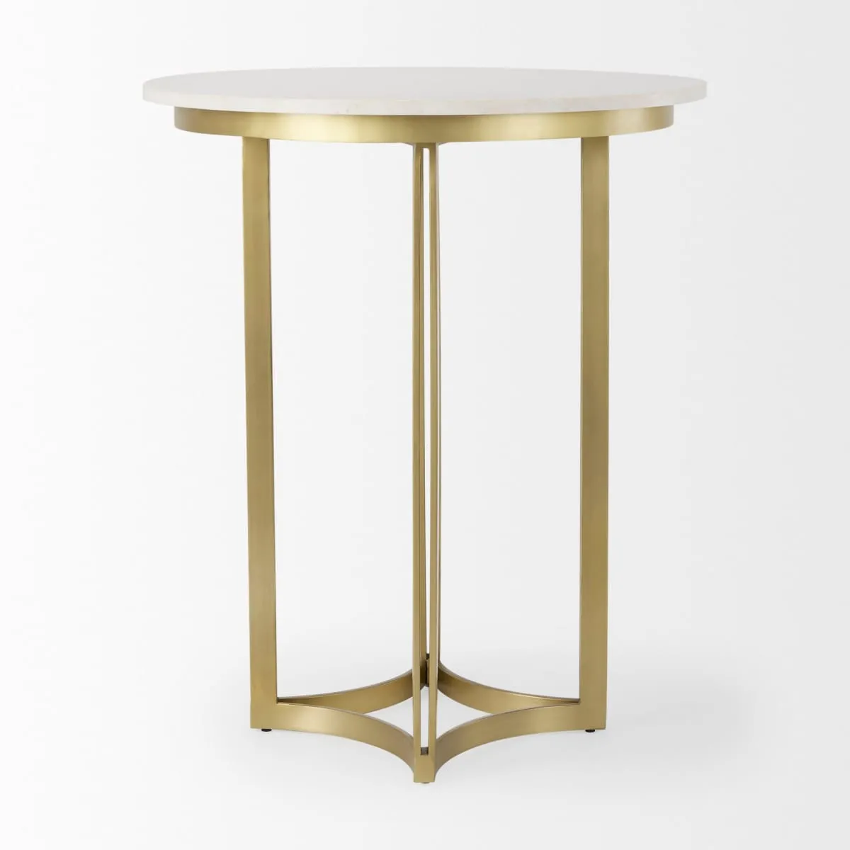 Tanner Bistro Table Whte Marble | Matte Gold