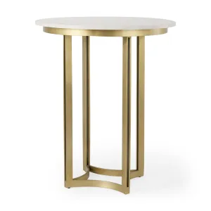 Tanner Bistro Table Whte Marble | Matte Gold