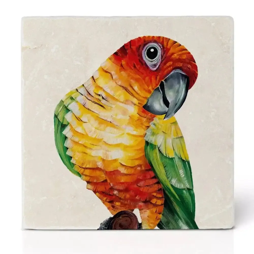 Tile Coaster Natural Stone - Birds