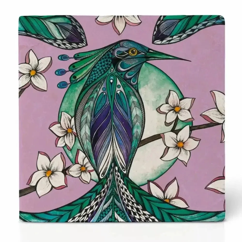 Tile Coaster Natural Stone - Birds