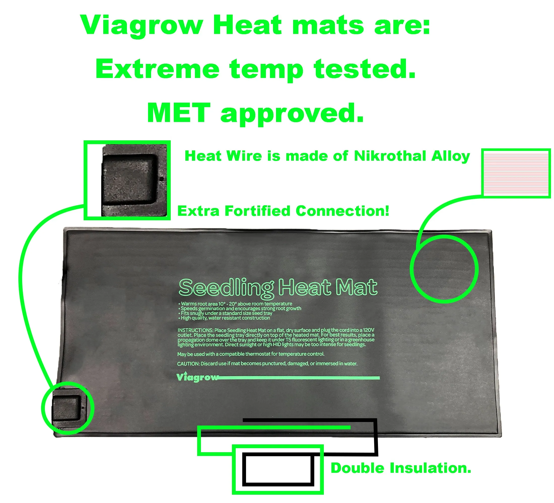 Viagrow 20.5" x 8.5" Seedling Heat Mat (Case of 25)