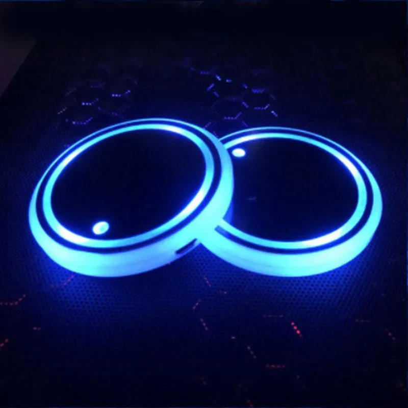 Vibrant Car LED Cup Holder Pads