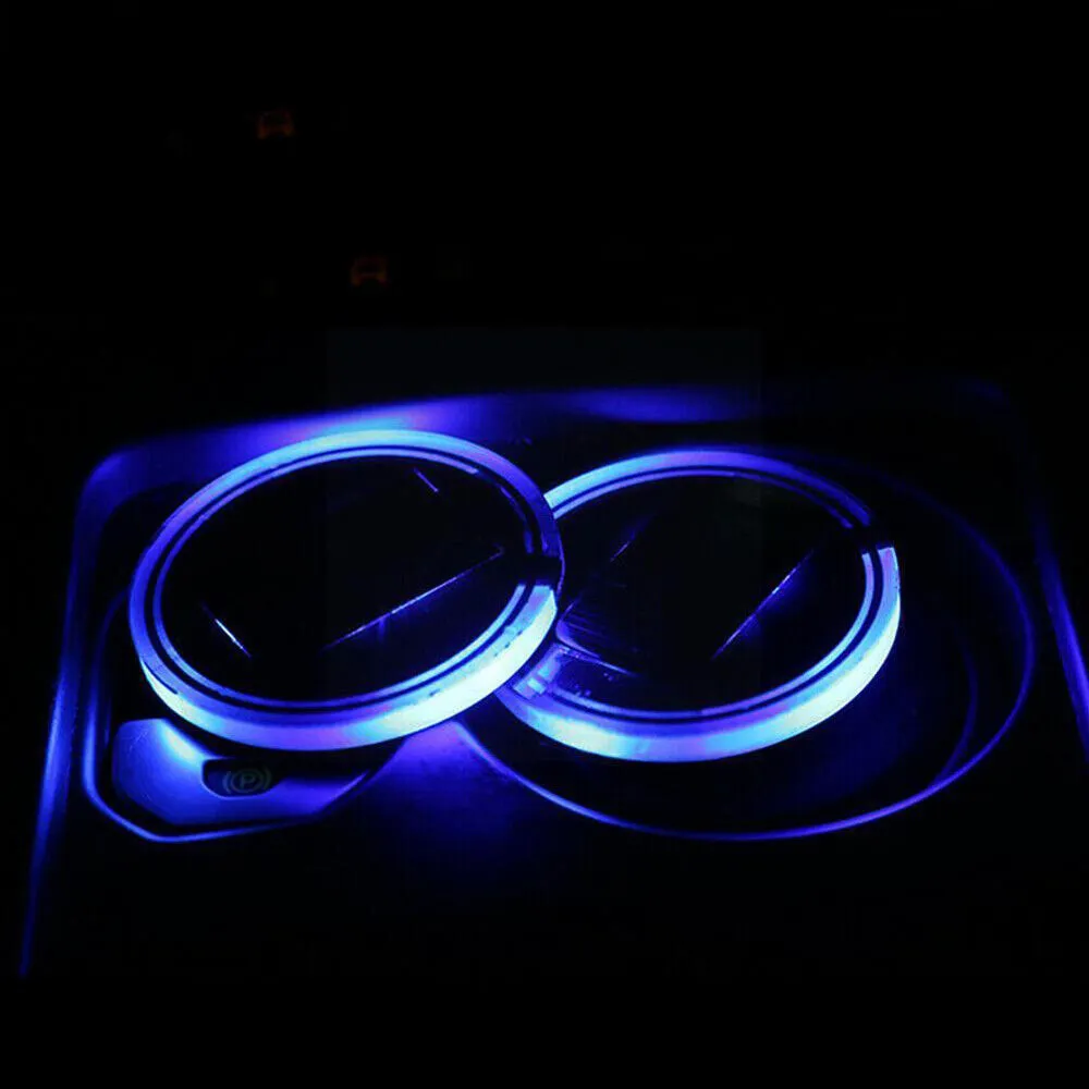 Vibrant Car LED Cup Holder Pads