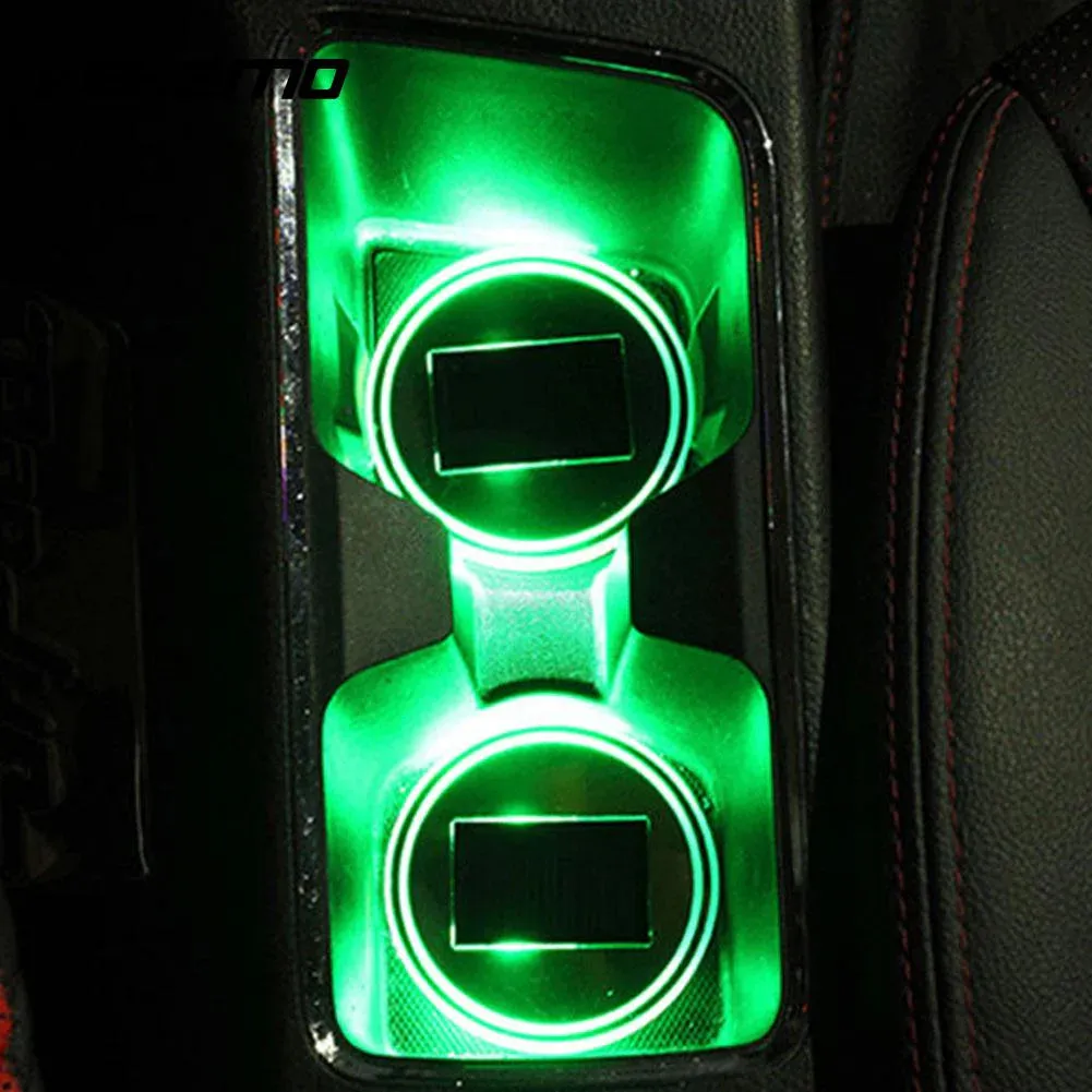 Vibrant Car LED Cup Holder Pads