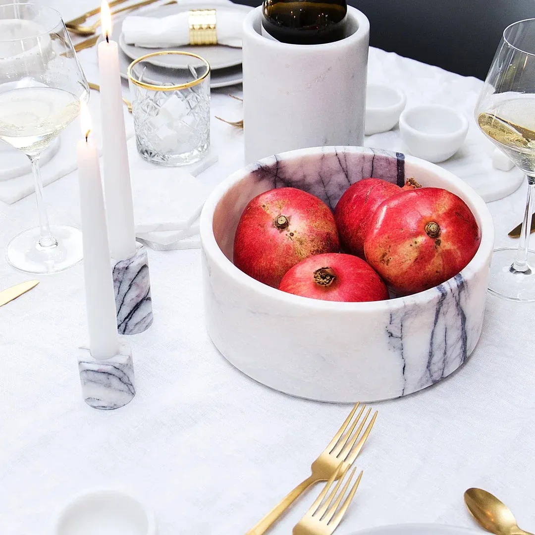 White Marble Fruit Bowl