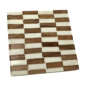 Wood & White Eco Chic Coaster