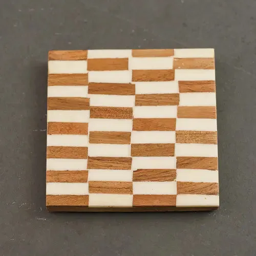 Wood & White Eco Chic Coaster