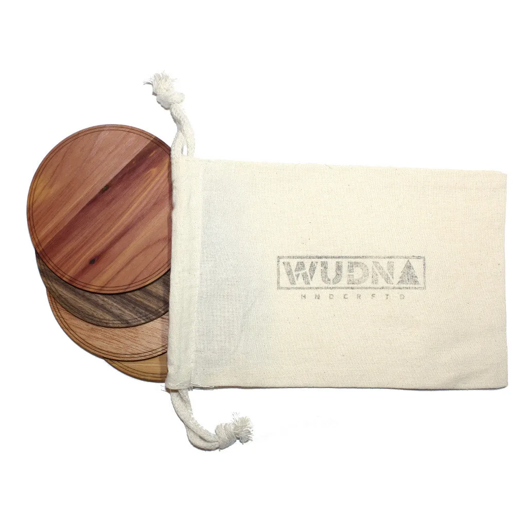 Wooden Coasters 4" (Sea Shell in Bamboo) 4-Pack