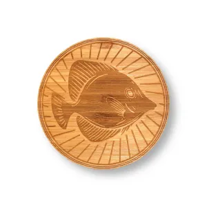 Wooden Coasters 4" (Yellow Tang in Bamboo) 4-Pack